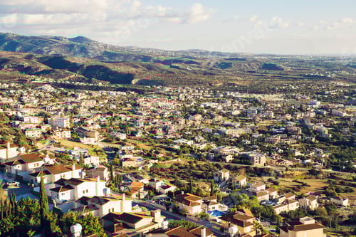 Preview: Cyprus island, top view. Houses roofs