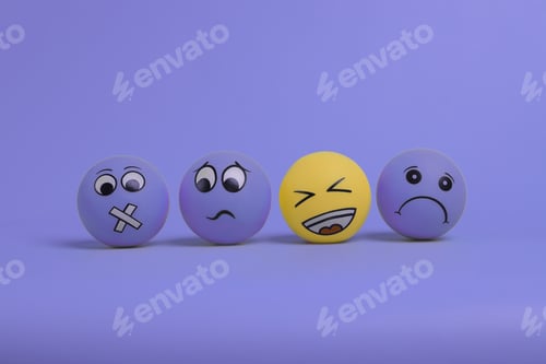 Preview: Happy Emoji in purple background