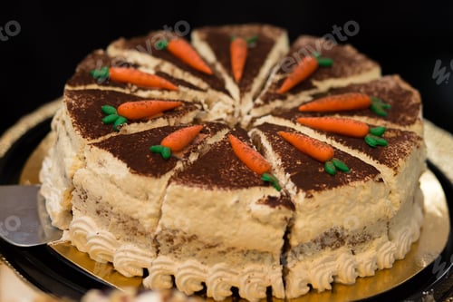 Preview: cakes on a showcase in a cafe