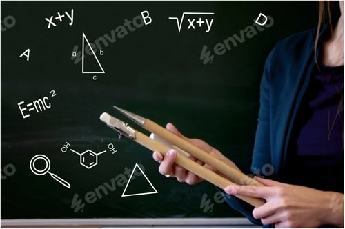 Preview: the teacher is holding a compass,
