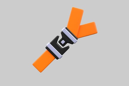 Preview: Orange safety harness strap clip