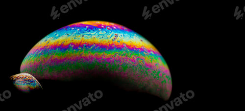 Preview: Rainbow-colored bubble against a dark backdrop