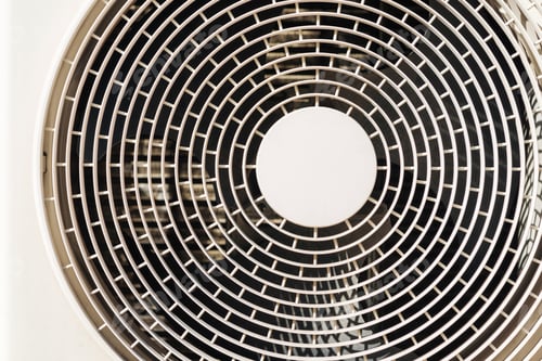Preview: close-up view of white air conditioner, full frame view