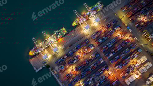 Preview: Shipyard Cargo Container Sea Port Freight forwarding service logistics and transportation.