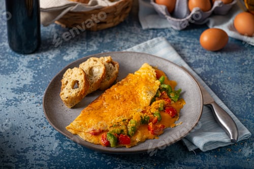 Preview: Egg omelette with peppers