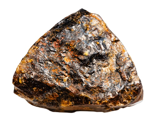 Preview: unpolished dravite tourmaline mineral isolated