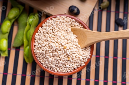 Preview: Soybean pods edamame soybeans with granulated soy lecithin and black and white soybeans