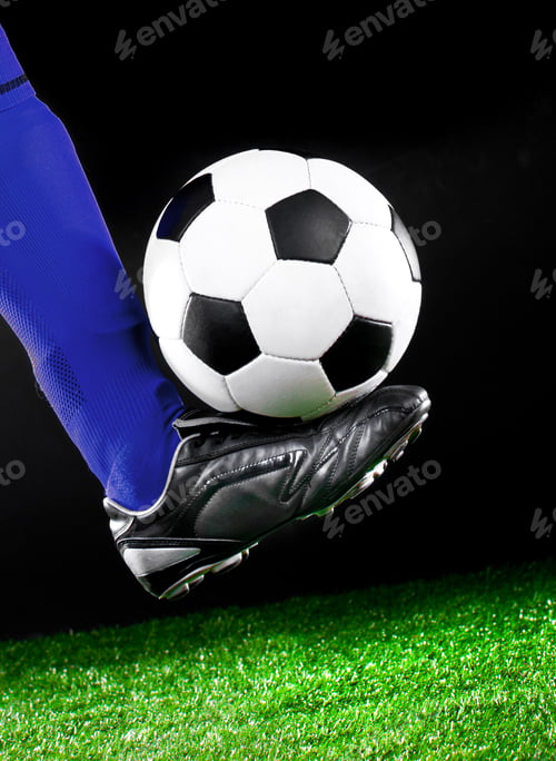 Preview: soccer ball on the football field