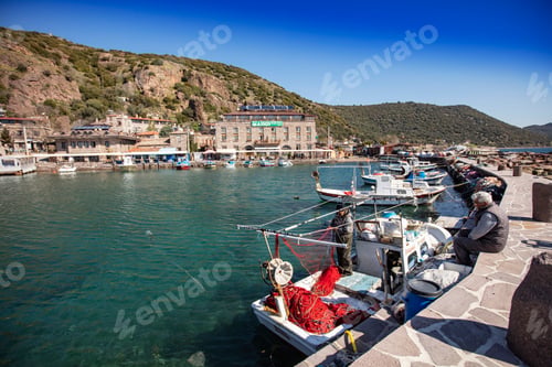 Preview: Ancient harbour from Assos Temple located in the Ayvacık district of Canakkale.