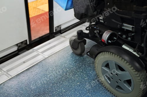 Preview: Wheelchair disabled exit door subway wagon.