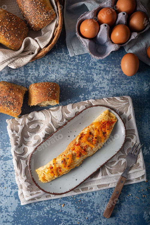 Preview: Egg omelette with cheddar