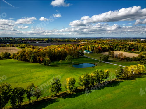 Preview: Aerial view of the Stunning foliage in Auburn New York