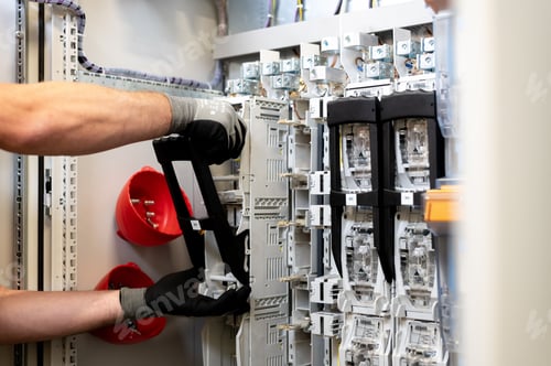 Preview: Electrician at work, electric components, electrical voltage