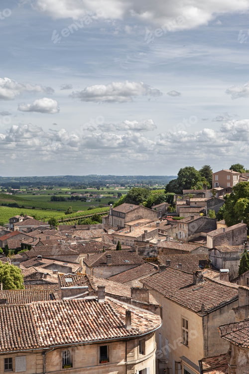Preview: Panorama of a village and the vineyard