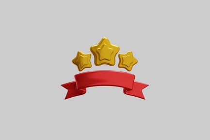 Preview: Golden stars with red ribbon