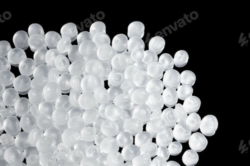 Preview: Close up picture of polypropylene granules, selective focus.
