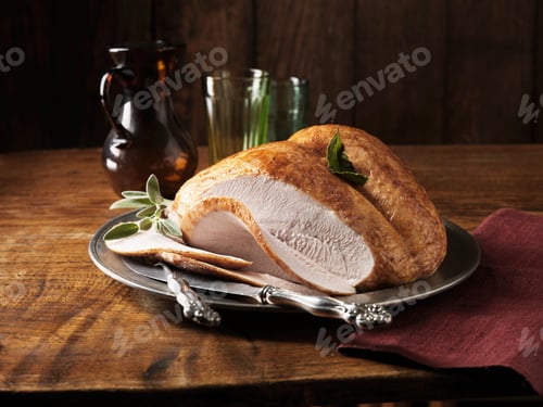 Preview: Plate of sliced turkey