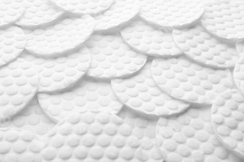 Preview: Many cotton pads as background, closeup view