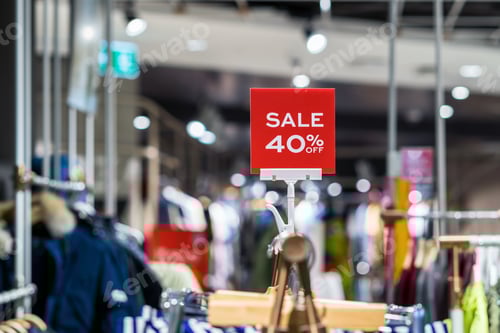 Preview: Sale Sign in Clothing Store, Retail Discount
