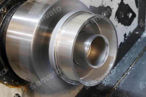 Preview: Metalworking on a lathe. Lathe, industry. Industrial background.