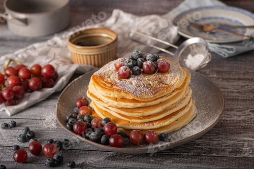 Vista previa: American pancakes with berries