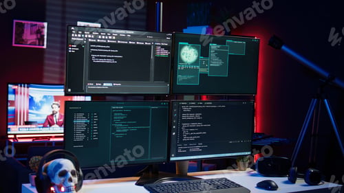Preview: Script running on computer in secret base of operations used by hacker