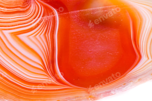 Preview: Macro mineral orange agate in crystals on white background