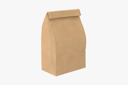 Preview: Paper Grocery Bag - Medium Size, Folded Top