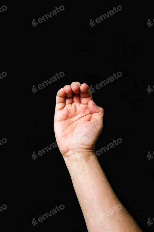 Preview: Letter C International sign language dark background