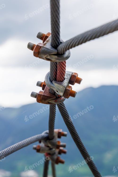 Preview: Cable with fastening with bolts and nuts of, outdoors