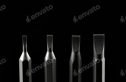 Preview: Set Of Bits For Screwdriver. Metal Bits For Screwdriver. Tool Set For Household Use. Nozzles And