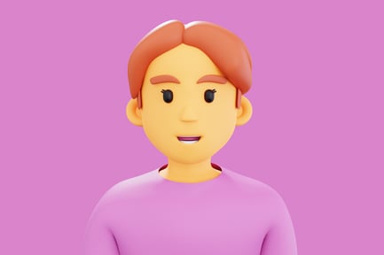 Preview: Cheerful character in a pastel color scheme