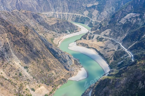 Preview: aerial view of the beautiful nujiang river