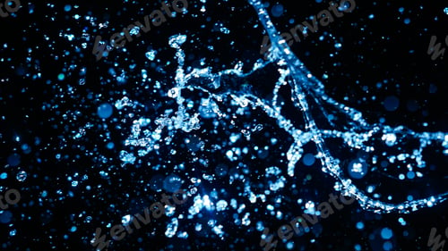 Preview: Blue Water Splash On Dark Background For Abstract Water Freshness Concept