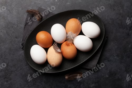 Preview: White and brown chicken easter eggs