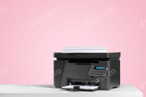 Preview: Printer, copier, scanner. Office table