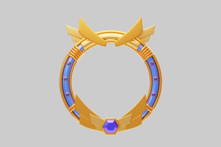 Preview: Ornate golden gaming avatar frame