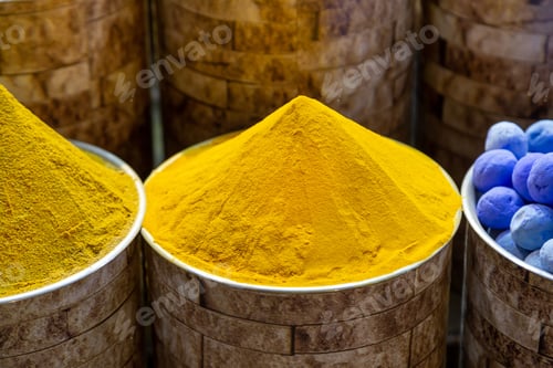 Preview: Curry spice at the spice market in Dubai, closeup