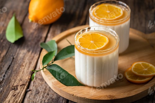 Preview: Dessert panna cotta with lemon