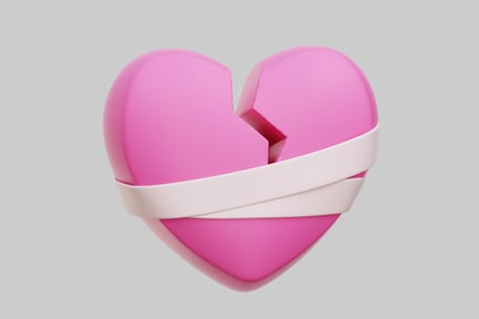 Preview: Bandaged Broken Pink Heart 3D