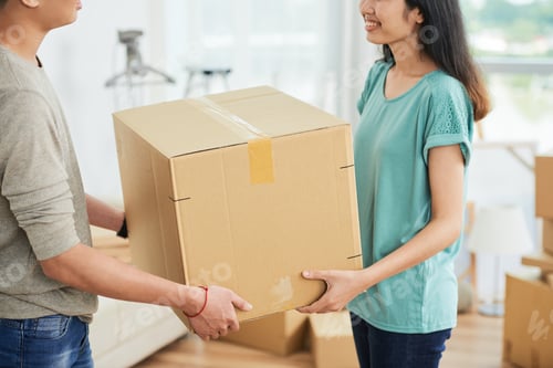 Preview: Young family moving the house