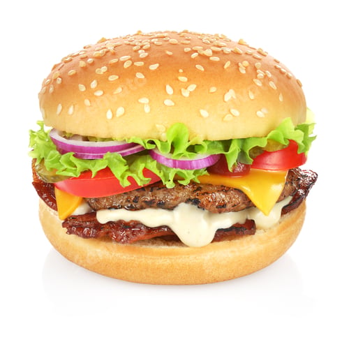 Preview: Hamburger isolated on white