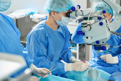 Preview: Portrait of medical worker on eye microsurgery in the hospital