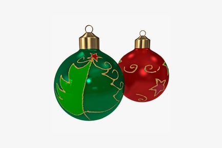Preview: Two decorated spherical christmas ornaments