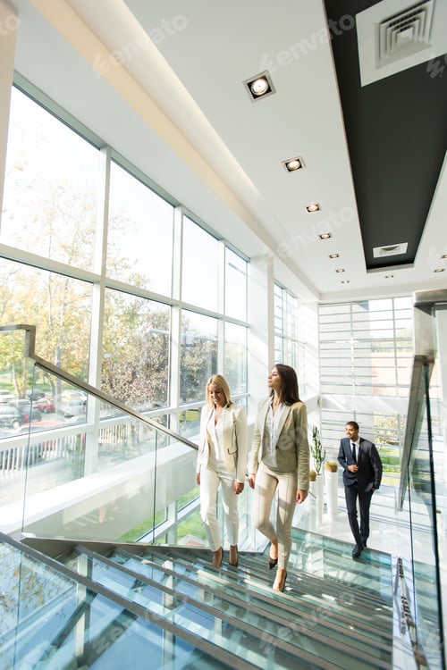 Preview: Multiethnic people walking in the office