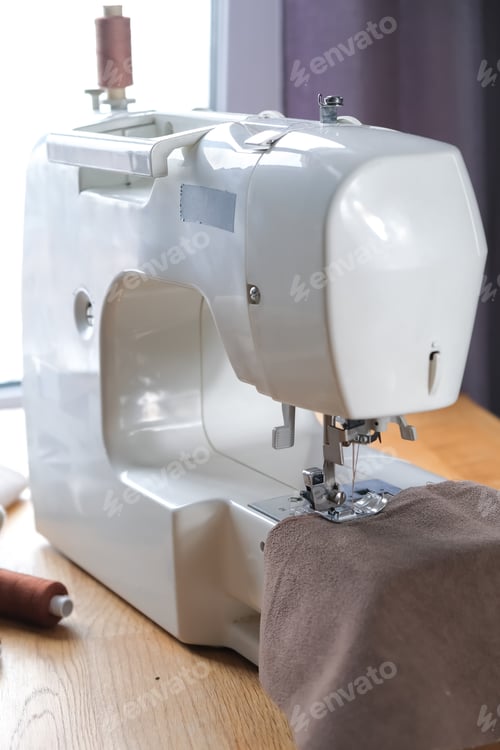 Preview: Sewing. Recycling Made by hand from home.sewing machine and the project quarantine, lockdown.Hobby