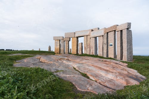 Preview: Monument of the menhirs in Hercules Tower coast a Coruna, Galicia, Spain