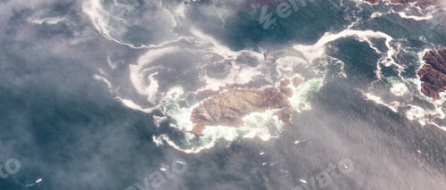 Preview: Ocean Coast aerial view from airplane. Tofino, Vancouver Island, BC, Canada