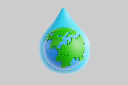 Preview: Water droplet encasing earth globe