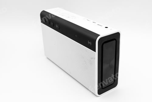 Black and White Speaker on a White Background